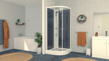 Cabine de douche 1/4 de cercle 90cm TAYA - ELMER