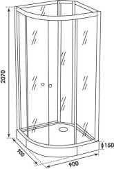 Cabine de douche 1/4 de cercle 90cm TAYA - ELMER