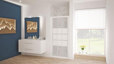 Paroi de douche 3 volets coulissants AUMEA 80 cm