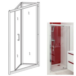 PAROI DE DOUCHE BASTI PR BAC 90CM - PORTE PLIANTE