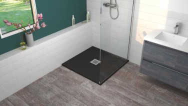 Receveur de douche résine de synthèse MINA gris anthracite 90x90