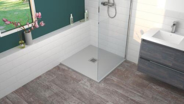 Receveur de douche résine de synthèse MINA gris clair 90x90