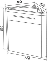 Meuble lave-mains d'angle anthracite cuzco