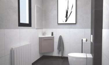 Meuble lave-mains d'angle taupe cuzco