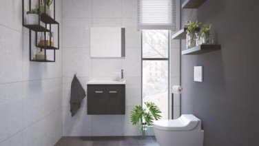 Meuble lave-mains de face anthracite goia