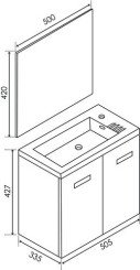 Meuble lave-mains de face anthracite goia