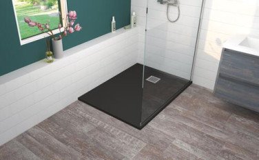 Receveur de douche résine de synthèse MINA gris anthracite 80x120