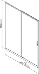 Paroi de douche porte coulissante profilés chromés CONCEPT'O 160cm