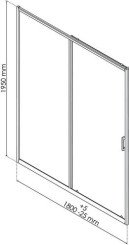 Paroi de douche porte coulissante profilés chromés CONCEPT'O 180cm