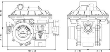 Régulateur gaz naturel b25m - 21 mbars