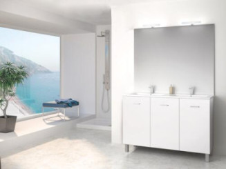 Meuble NEW YORK sur pieds 120cm blanc