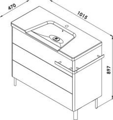 Meuble ALEGRIA cachemire 100 cm