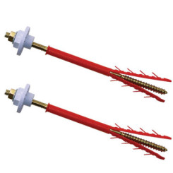 JEU DE FIXATION LAVABO AVEC CHEVILLES LONGUES ET RONDELLES EXCENTREES A EPAULEMENT