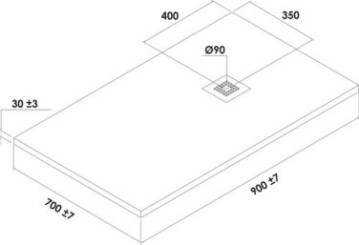 Receveur de douche résine de synthèse MINA gris anthracite 70x90