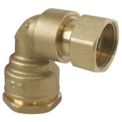 COUDE LAITON A ECROU PRISONNIER POUR TUBE PE Ø25-26/34 - PRONORM