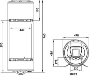 Chauffe eau électrique stéatite mural vertical Sageo 75 litres - ARISTON