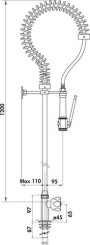 Robinet simple monotrou grande cuisine 1200mm