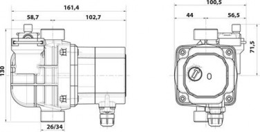 Circulateur automatique avec dégazeur DN25 130mm
