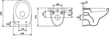 Cuvette suspendue seule NF 