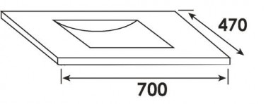 Plan vasque simple céramique 70cm