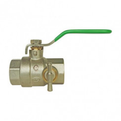 Vanne à sphère double femelle à purge NF 20/27 - Manette plate - PRONORM