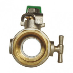 Vanne à sphère double femelle à purge NF 20/27 - Manette plate - PRONORM