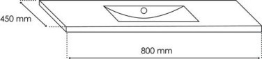 Plan vasque simple céramique 80cm