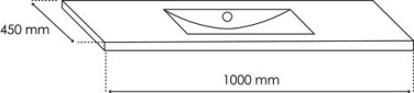 Plan vasque simple céramique 100cm