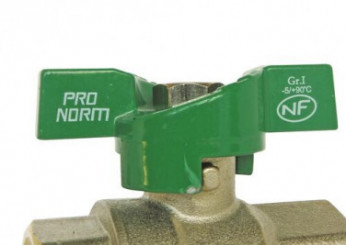 Vanne à sphère double mâle NF 15/21 - Manette papillon - PRONORM