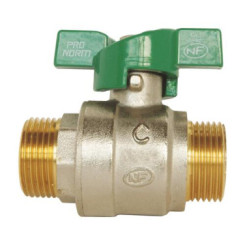 Vanne à sphère NF double mâle 26/34 à manette papillon