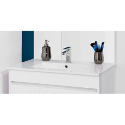 Meuble à suspendre 60cm lumpur miroir affleurant