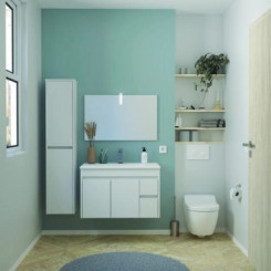 Meuble à suspendre 80cm lumpur miroir suspendu