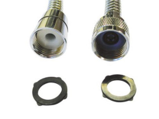 FLEXIBLE DOUBLE AGRAFAGE METAL CHROME LIMITEUR DE DEBIT