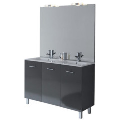 MEUBLE SALLE DE BAINS NEW YORK GRIS BRILLANT - HYDROFUGE