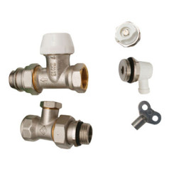 Kit thermostatique droit 15/21 nickelé (sans tête)
