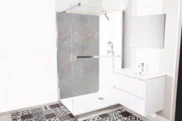 Douche ELMER thermostatique 90x90cm - Marbre