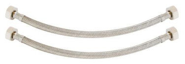 Lot de 2 flexibles sanitaire 2 écrous tournants femelle 15/21 - Longueur 300mm DN8