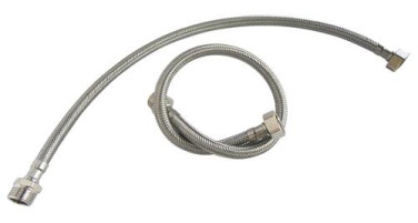 Lot de 2 flexibles sanitaires écrou tournant et mâle 15/21 - Longueur 500mm - DN8