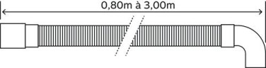 Flexible de vidange extensible embouts droit et coudé