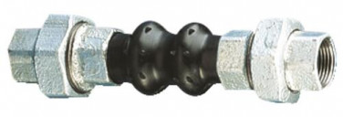 Compensateur de dilatation double soufflet à raccord union fonte DN25