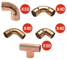 Pack 220 raccords cuivre