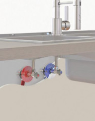 Kit FIXOPLAC sous évier avec robinets / Raccords coudés - PER à sertir ø12 M12/17