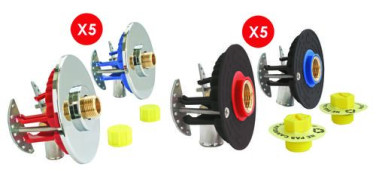 Pack de 5 modules de raccordement robinetterie bain-douche + 5 modules sous évier ou lavabo à sertir PER - FIXOPLAC