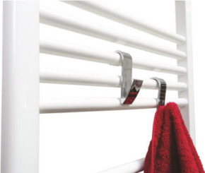 Lot de 2 patères chromées pour sèche serviettes