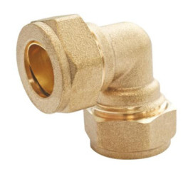 Coude 90° égal ø12 à bicône laiton pour tube cuivre