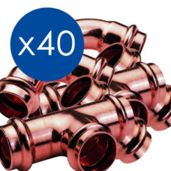 PACK DE 40 RACCORDS CUIVRE A SERTIR EAU