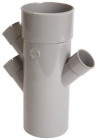 Culotte PVC 45° triple parallèle mâle ø100 femelle ø40 - NICOLL