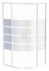 Paroi de douche quart de cercle 90cm profilés blancs ERIS 2
