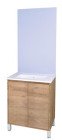 Meuble ODESSA sur pieds 2 portes 60cm bois miroir affleurant