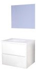 Meuble ODESSA à suspendre 2 tiroirs 80cm blanc miroir suspendu